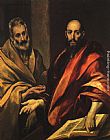 El Greco Canvas Paintings - Apostles Peter and Paul